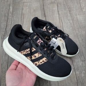 Adidas Lite Racer 4.0 Womens Black / Cheetah Sneakers Sz 6.5